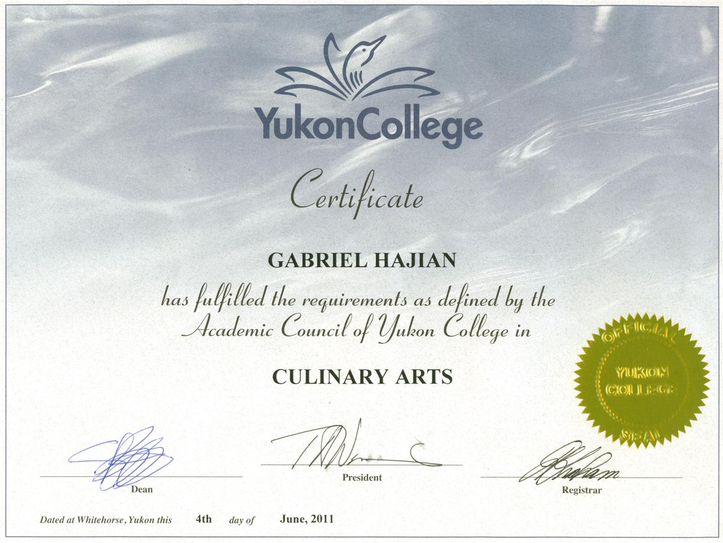 Certificates Gabriel Hajian